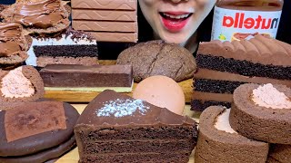 Choco Dessert Mukbang 초코케이크, 초코마카롱,초코파이,초콜렛,Nutella ,초코 디저트 먹방