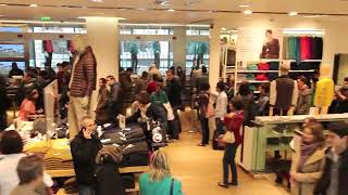 Chaos at Uniqlo in Paris, France in 2012