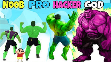 NOOB vs PRO vs HACKER in MUSCLE RUSH with SHINCHAN,GOD HULK and CHOP | Spidey Shivgam