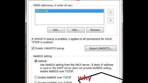 IP ADDRESS:Windows Internet Name Service IP assignment(WINS)