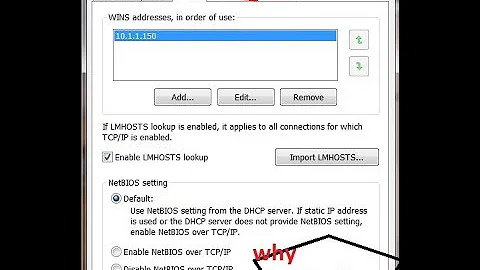 IP ADDRESS:Windows Internet Name Service IP assignment(WINS)