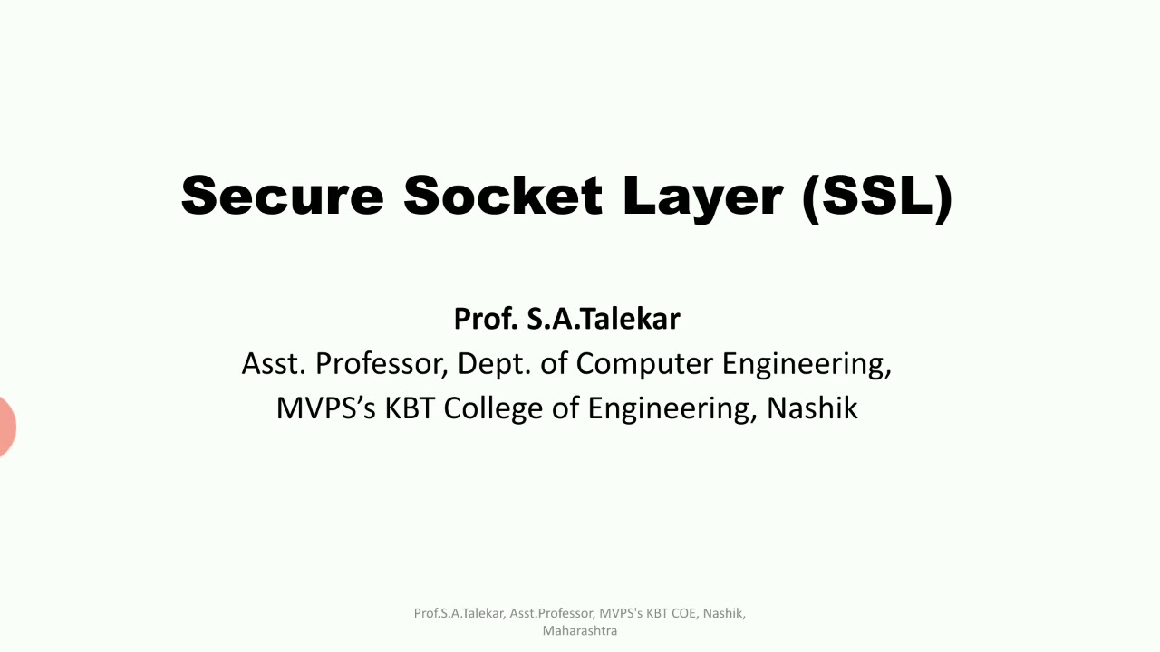 SSL - Secure Socket Layer - YouTube