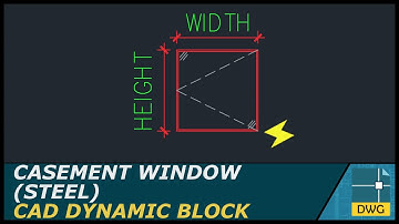 Casement Window (Steel): AutoCAD Dynamic Block (Elevation View)