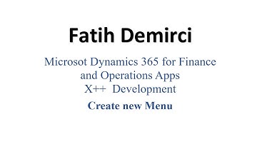 MsDyn365FO X++ Development :Book Store Managment 8, Create new Menu and MainMenu