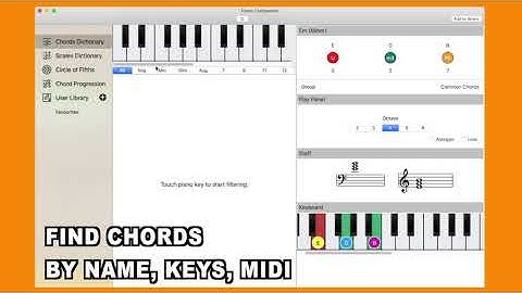 Piano Companion for macOS: piano chords with Drag & Drop into your DAW, circle of fifths, MIDI