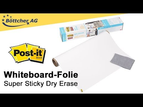 Post-it Whiteboard-Folie Super Sticky Dry Erase, selbstklebend, weiß -  YouTube
