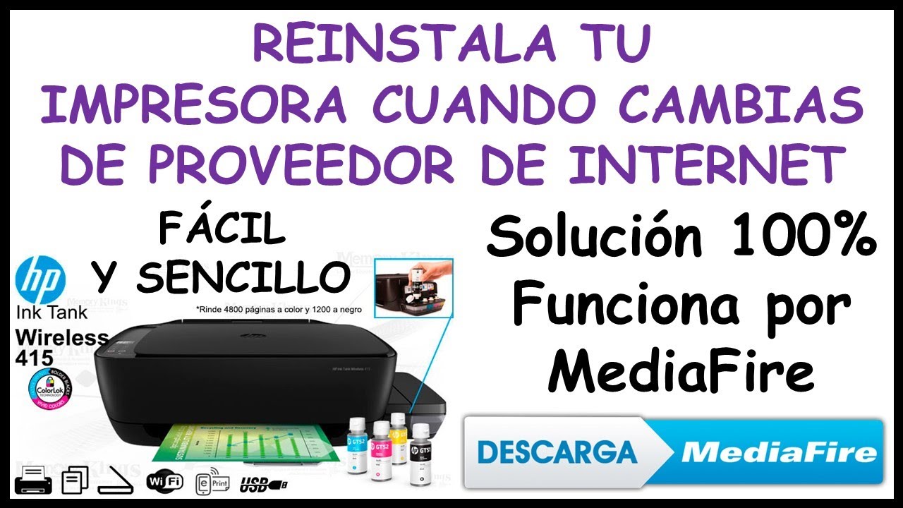 Cómo reiniciar una impresora HP Ink Tank Wireless 415?