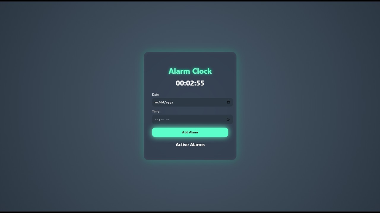 Alarm Clock Web App in HTML CSS JavaScript Python(Flask) - YouTube