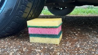 CRUCHING CRUNSHY..EXPERIMENT CAR VS LOOFAH