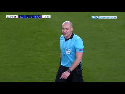 ბარსელონა 5-1 ლიონი სუარესის პასი და კოუტინიოს გოლი