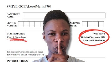 GUESS Paper for Oct/Nov 2024 Pure 1 Maths (+ My Predictions) | CIE A Level Maths 9709