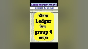 Ledger and Groups in tally short | konsa ledger kis group me banate h #ledger #tallyprime