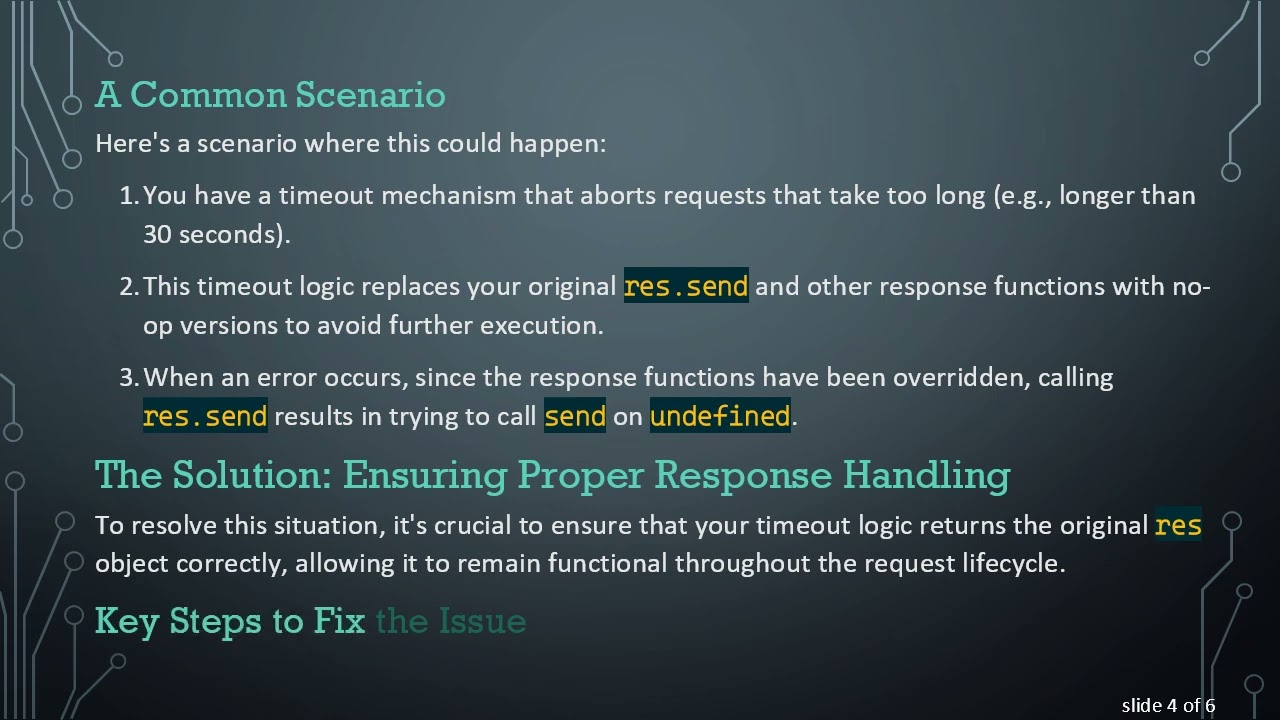 Solving the TypeError in ExpressJS: Understanding the res.status(500) Issue