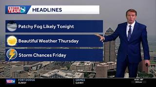 Iowa weather: Drying out with some patchy fog overnight
