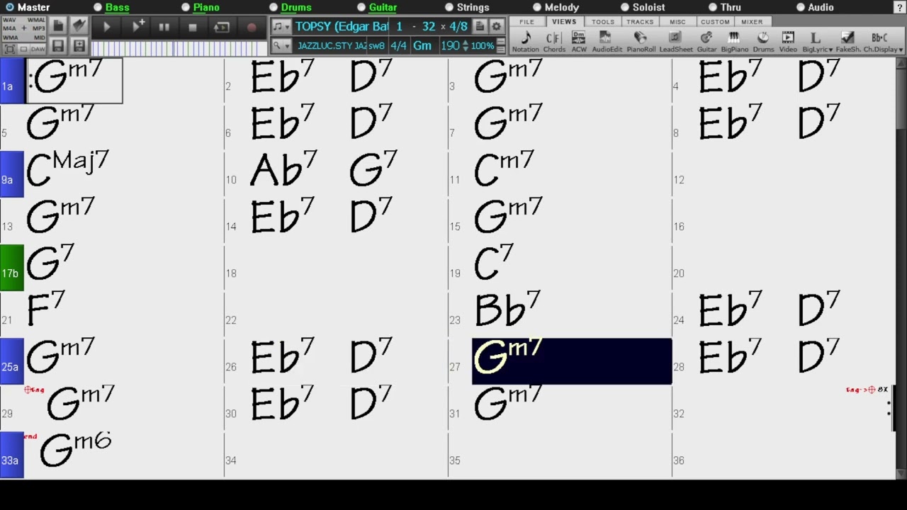 BACKING TRACK - TOPSY (Edgar Battle, Eddie Durham) (G minor) 190 BPM SWING