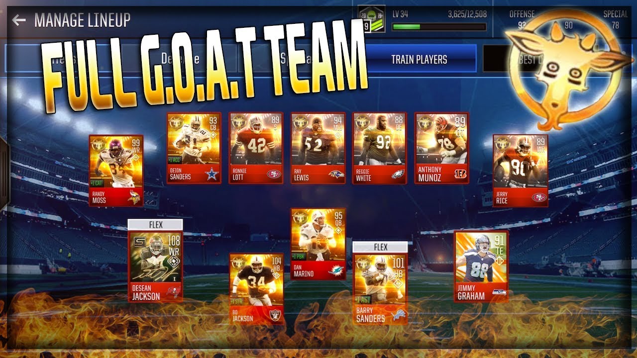 Madden Mobile 18 FULL GOAT TEAM GAMEPLAY!! ITS JUST TOO GODLY!! YouTube