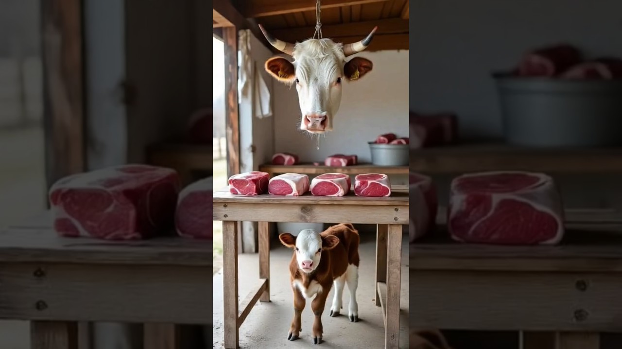 Baby Calf's Crying fo his Mother 😭💔@AiAsmrAA cow sad video ai।। 