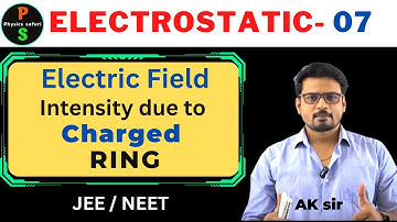 Electrostatic -07| Electric field intensity on the axis of a charged ring| #PhysicsSafari | AK sir