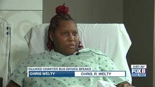 Hero bus driver Tina Wilson speaks after saving students on I-10, despite injury