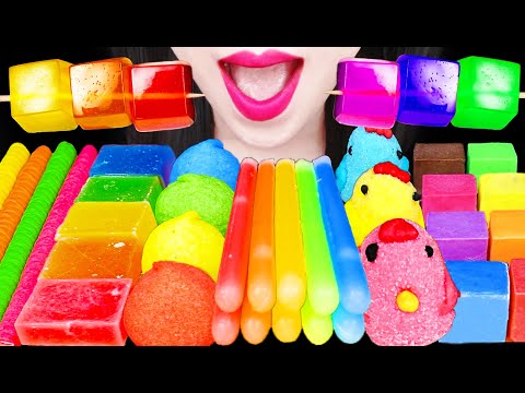 <strong>ASMR</strong> RAINBOW <strong>CUBE</strong>, WAX STICKS, RAINBOW KOHAKUTO 큐브 왁스 코하쿠토 먹방 MUKBANG