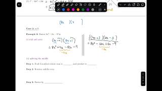 Factor Quadratics by Trial and Error and Splitting the Middle || 1.4.3 Precalculus