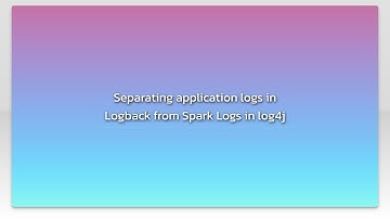 Separating application logs in Logback from Spark Logs in log4j