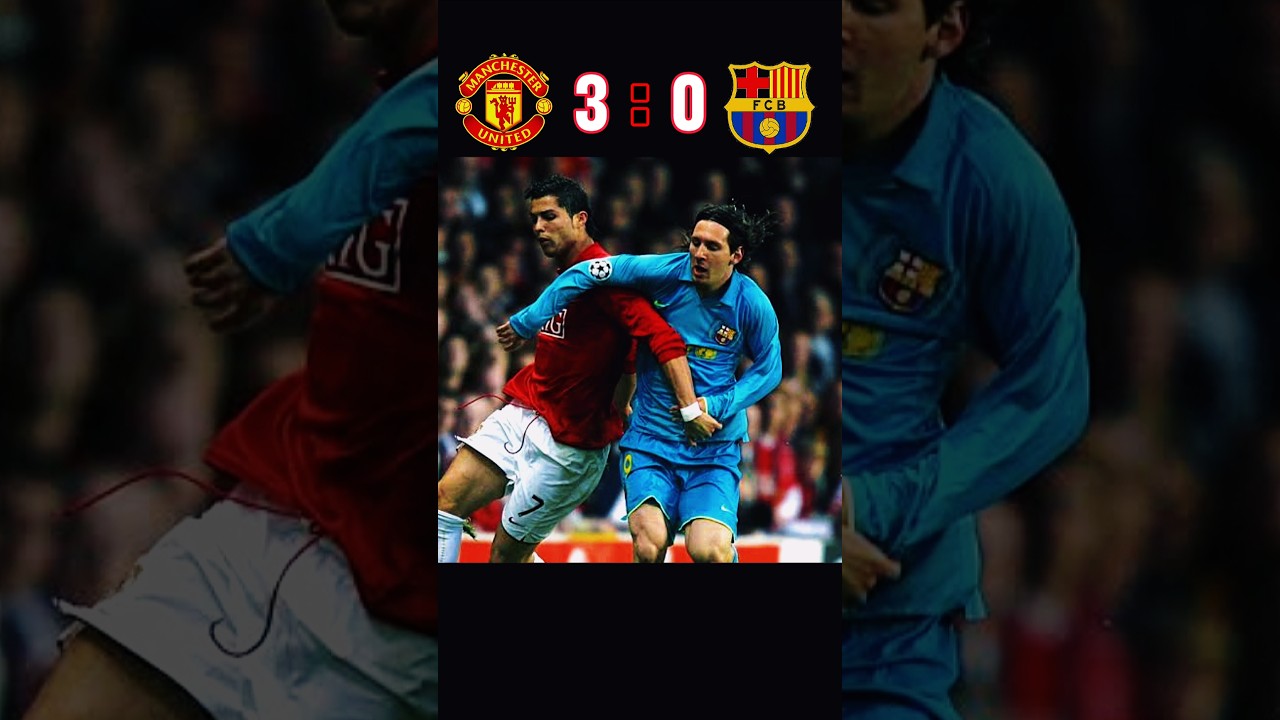 Messi Ronaldo Meet First time 😱🤮🥶 Manchester United 🆚️ Barcelona Highlights #youtube #shorts