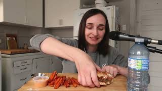 Eat With Me! A&W Teen Burger & Sweet Potato Fries ASMR Whispering