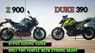 Hyper Riding Kawasaki Z900 & KTM Duke 390 | Near To Death Experience | FlyBys | Top Speed Trial 🏍️🔥🔥