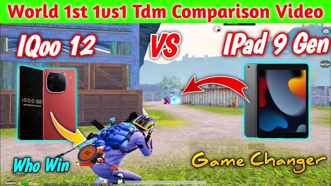 IQOO 12 Vs IPAD 9TH GEN 🔥 BGMI Test | 1vs1 Tdm Test | Smooth+Extreme ...