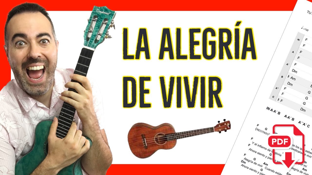 🎸Cómo tocar La ALEGRÍA de VIVIR en UKELELE [Acordes + Tutorial PRINCIPIANTES] Tu Otra Bonita
