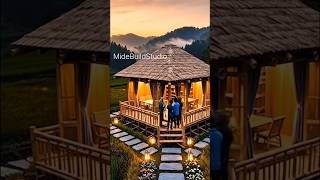 Hidden Bamboo Lodge Built in Misty Rice Fields 🌾🏡 | 5-Stage Cinematic Timelapse