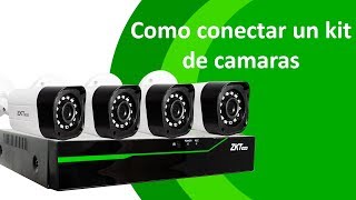 Cómo conectar o armar kit de 4 cámaras de seguridad ZKTeco - México screenshot 2
