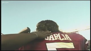 Shane Beamer reacts to the news former USC QB Stephen Garcia is battling stage 4 colorectal cancer