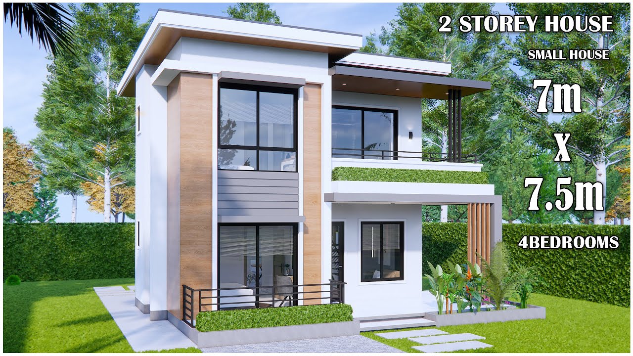 Beautiful Small House | 7m x 7.5m 2storey with 4 Bedrooms (Simple and Elegant)
