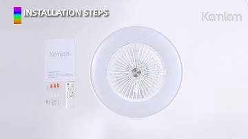 KAMLAM 24" Bladeless Ceiling Fan Light with Alexa/Google Assistant/APP Control + Installation Video