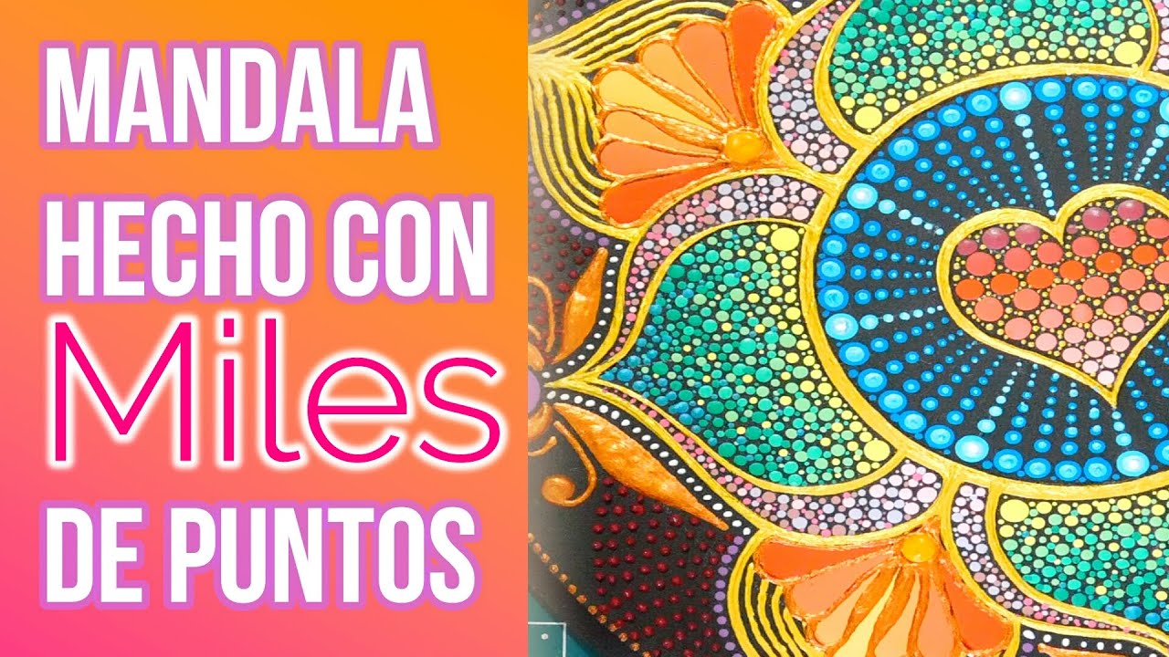 Mandala de Corazón en puntos / Mandala / Técnica puntillismo