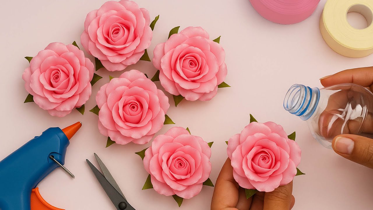 You Won’t Believe How Easy This Satin Rose Is to Make!😍😍😍