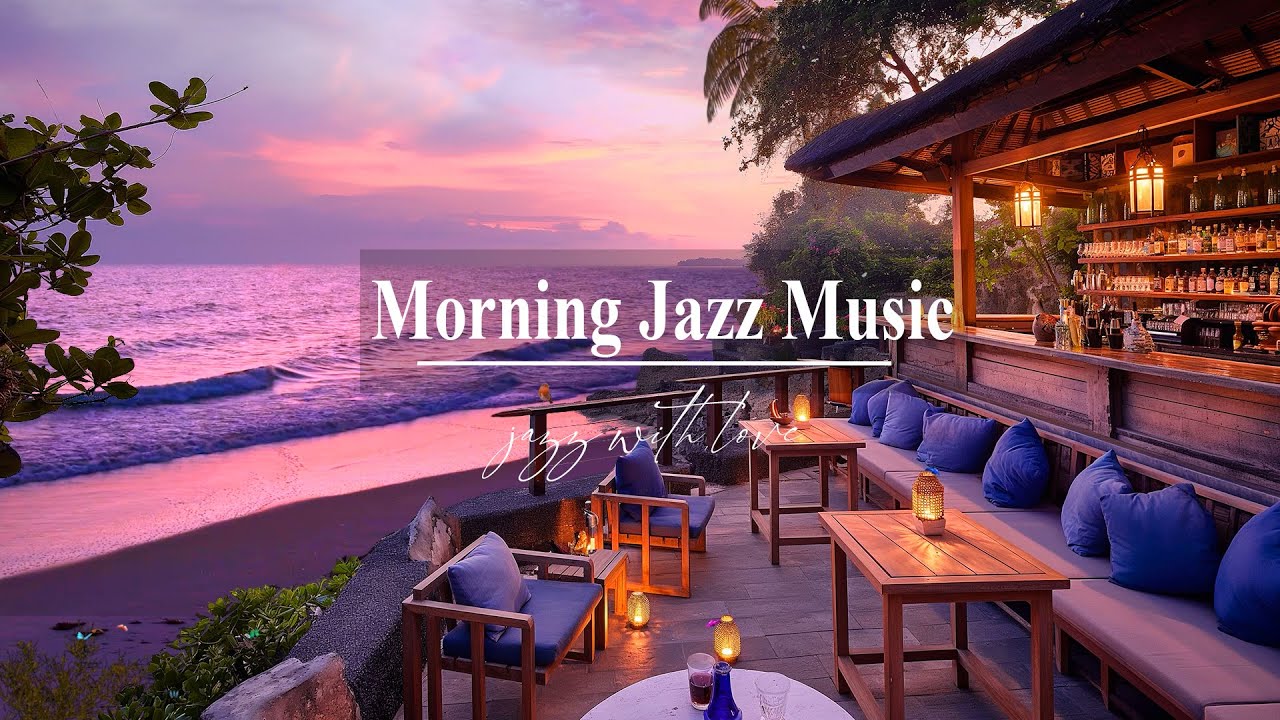 Seaside Cafe Harmony - Piano Jazz Coffee and Bossa Nova Music with Relaxing Ocean Waves Sound
