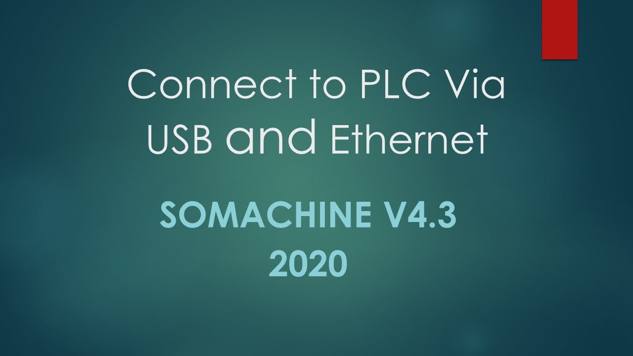 Somachine v4.3 Connect to PLC via USB and YouTube