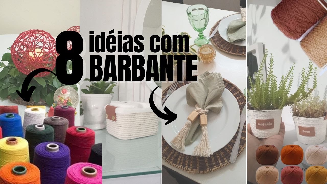 Inspire-se idéias para fazer com BARBANTE e decorar sua casa ou fazer renda #barbante #diydecor