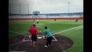 USSSA Reyes - Texas Hustle vs Trouble inc  .       "Lazer beam across diamond for Out at Firstbase