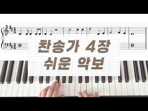 성부 성자와 성령 (쉬운 악보, 손가락 번호) - 찬송가 4장