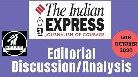14th October 2020 | Gargi Classes Indian Express Editorial Analysis/Discussion