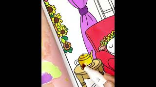 Cozy Up with This Baby Cow Sleeping in a Floral Cottage - A Dreamy Coloring Page