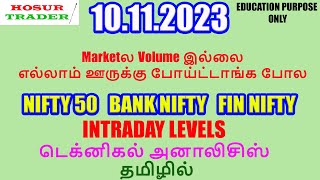 Nifty Bank Nifty Prediction for Tomorrow in Tamil 10.11.2023 | Options Intraday Trading Analysis