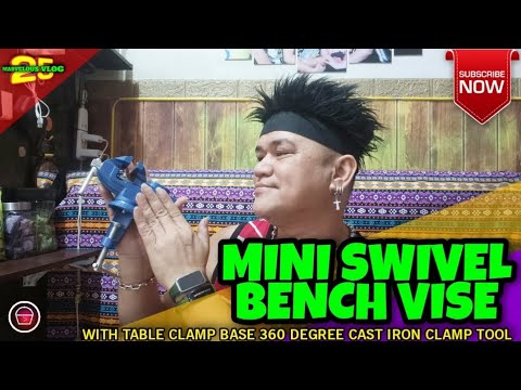 MINI SWIVEL BENCH VISE WITH TABLE CLAMP BASE 360 DEGREE CAST IRON CLAMP TOOLS #affiliate #swivel