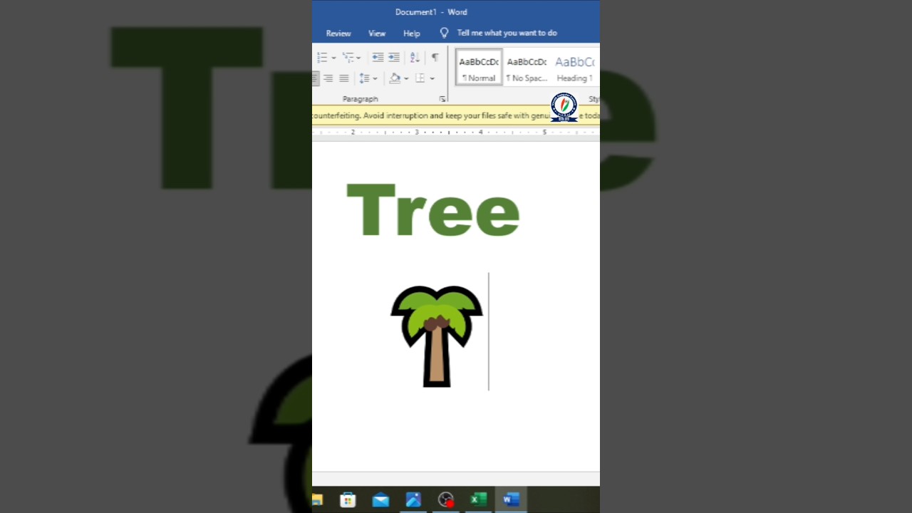 MS Word Tree 🌴 Symbol 