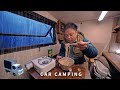 ［雨の車中泊旅］小雨の森の車中泊。霧雨に癒やされる。自作の軽トラキャンピングカー｜150