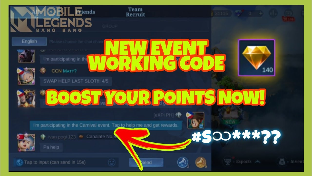 NEW WORKING EVENT CODE PUBLIC CHAT! PROMO DIAMONDS EVENT MOBILE LEGENDS BANG BANG